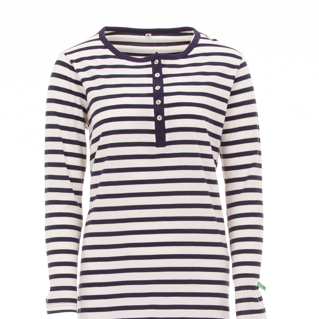 Long-sleeved nightgown - Striped