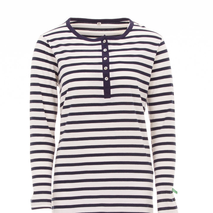 Long-sleeved nightgown - Striped