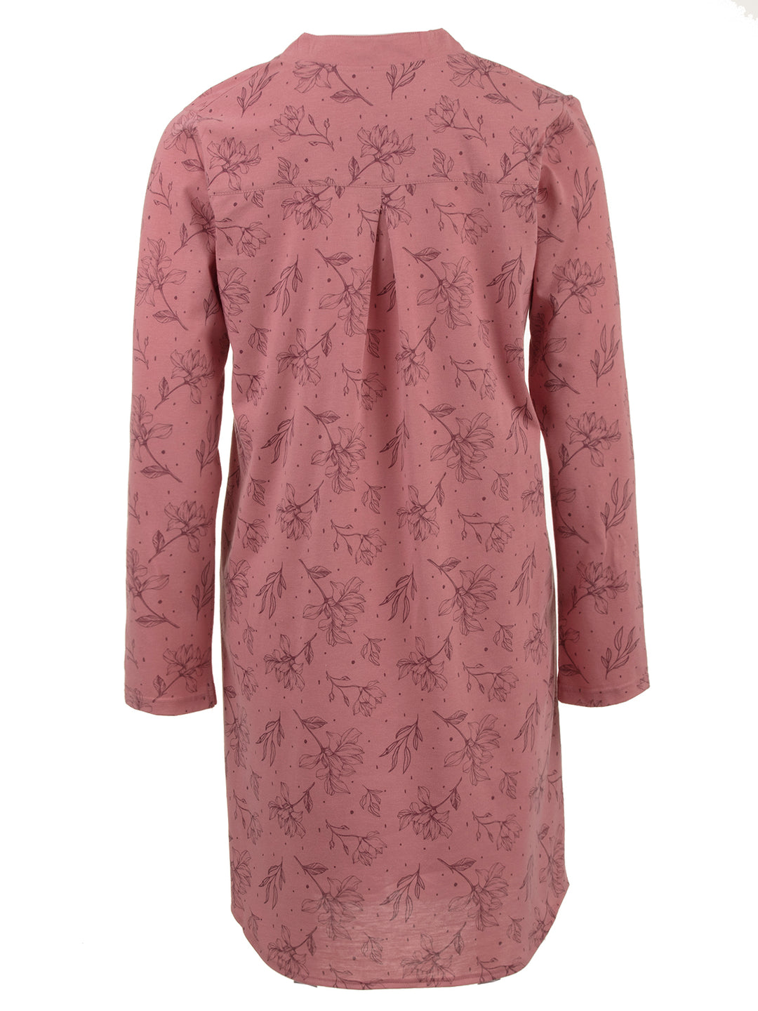 Long-sleeved nightgown - large floral print