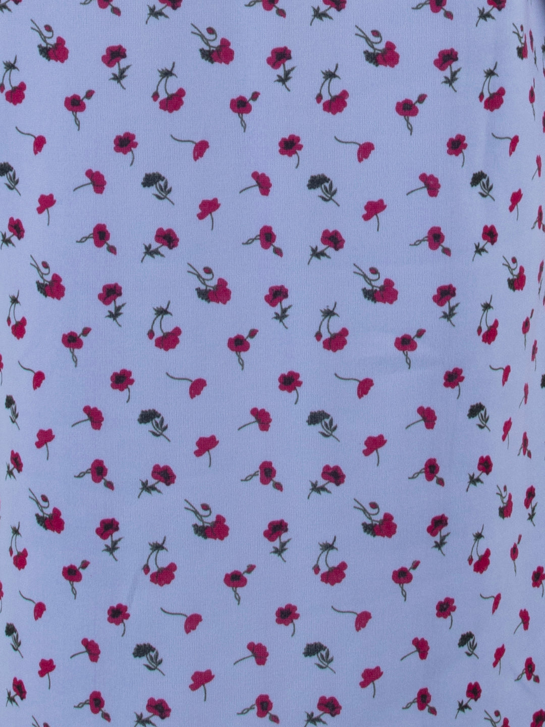 Thermo Nachthemd - Mohnblumendruck Stickblume
