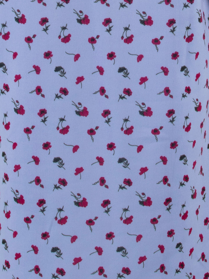 Thermo Nachthemd - Mohnblumendruck Stickblume