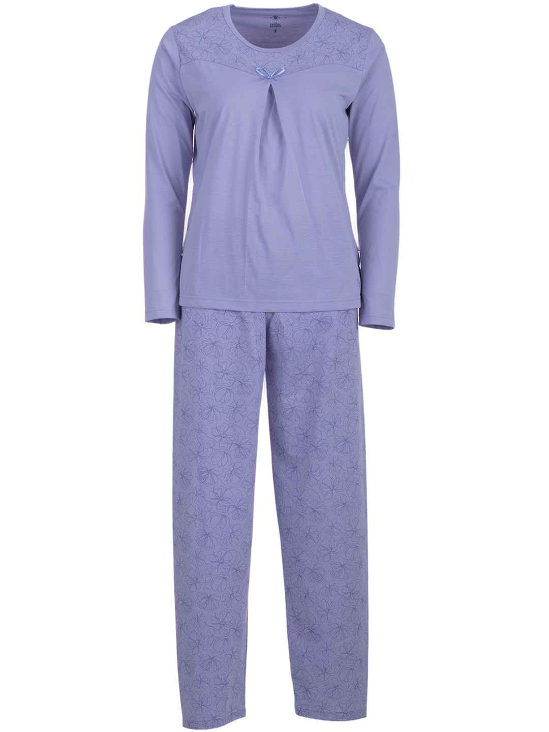 Pyjama Set Langarm - Blüten Floral Kellerfalte