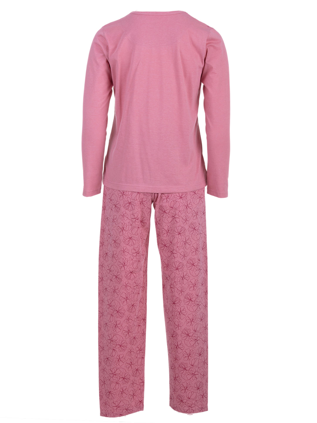 Pyjama Set Langarm - Blüten Floral Kellerfalte