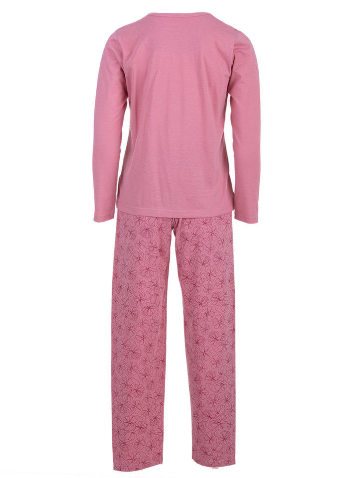 Pyjama Set Langarm - Blüten Floral Kellerfalte