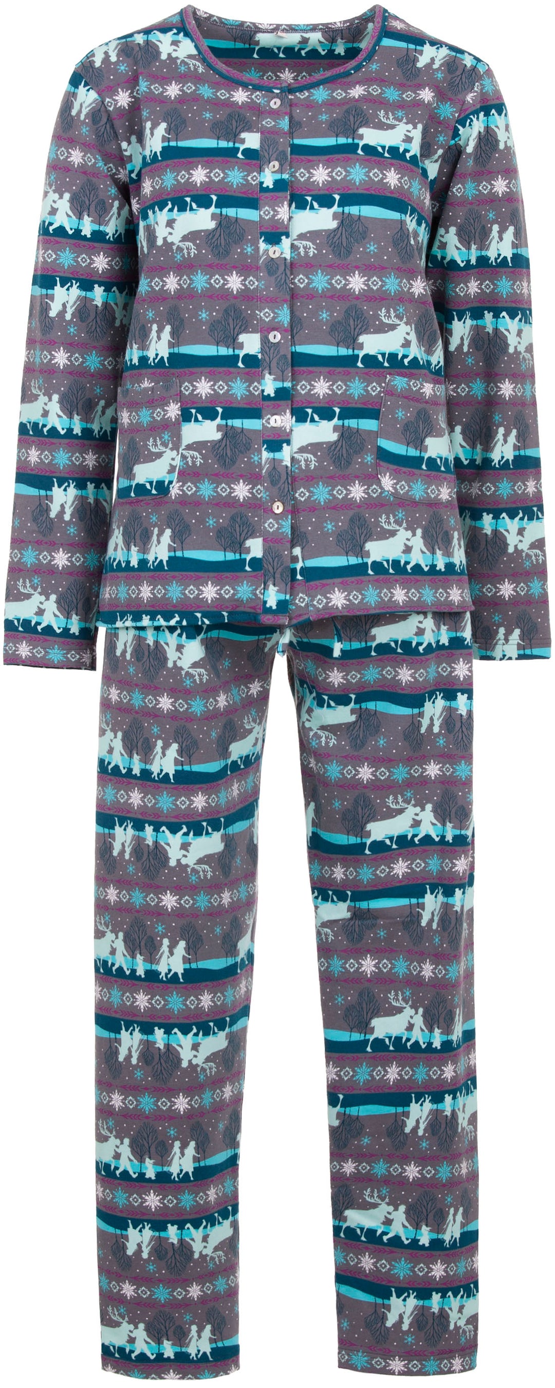 Pyjama Set Thermo - Wald Knopfleiste