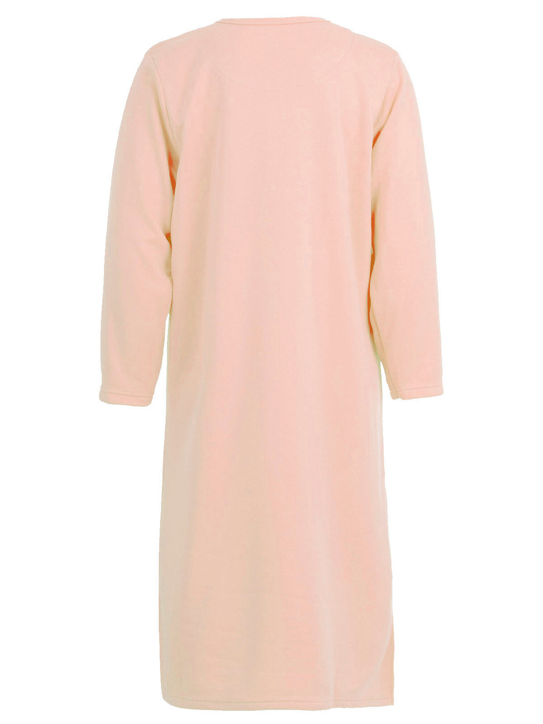 Thermo Nachthemd - uni mit Stickerei