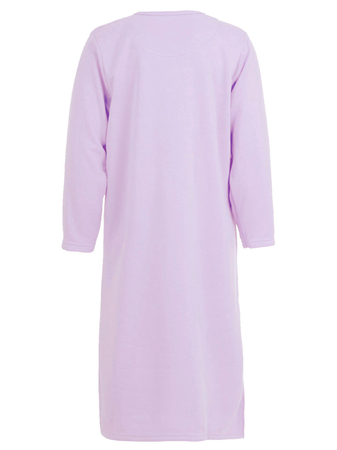 Thermo Nachthemd - uni mit Stickerei