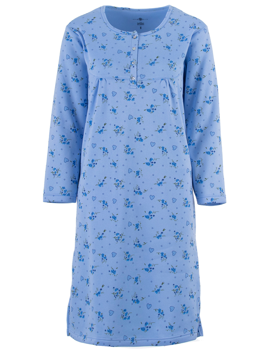 Thermal nightgown - heart flowers