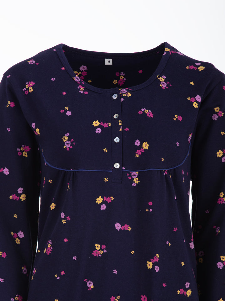 Thermal nightgown - roses flowers