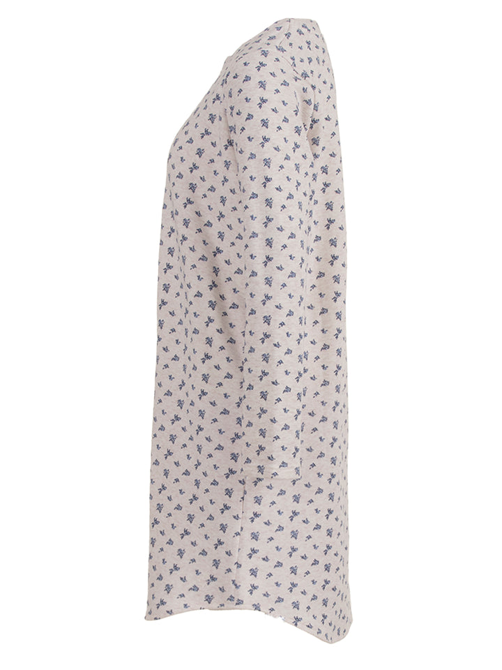 Thermal nightgown - flowers blue