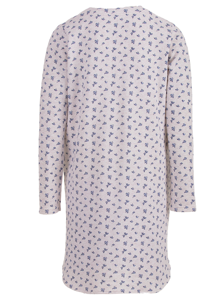 Thermal nightgown - flowers blue