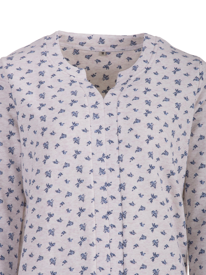 Thermal nightgown - flowers blue