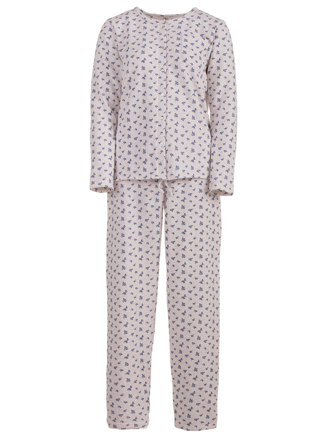 Pajama set thermal - flowers blue