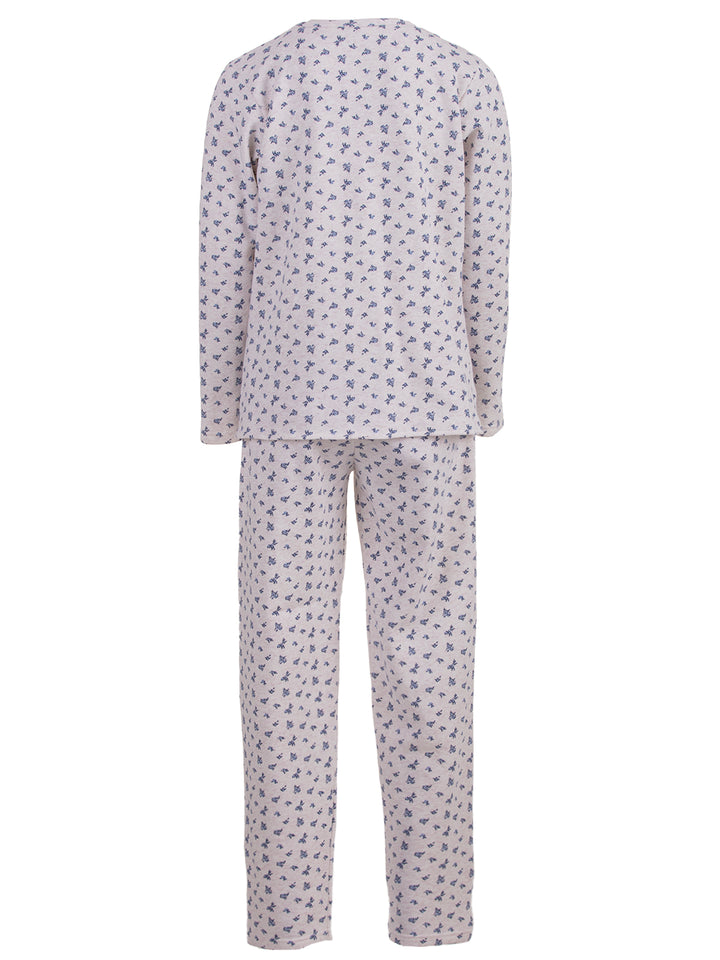 Pajama set thermal - flowers blue