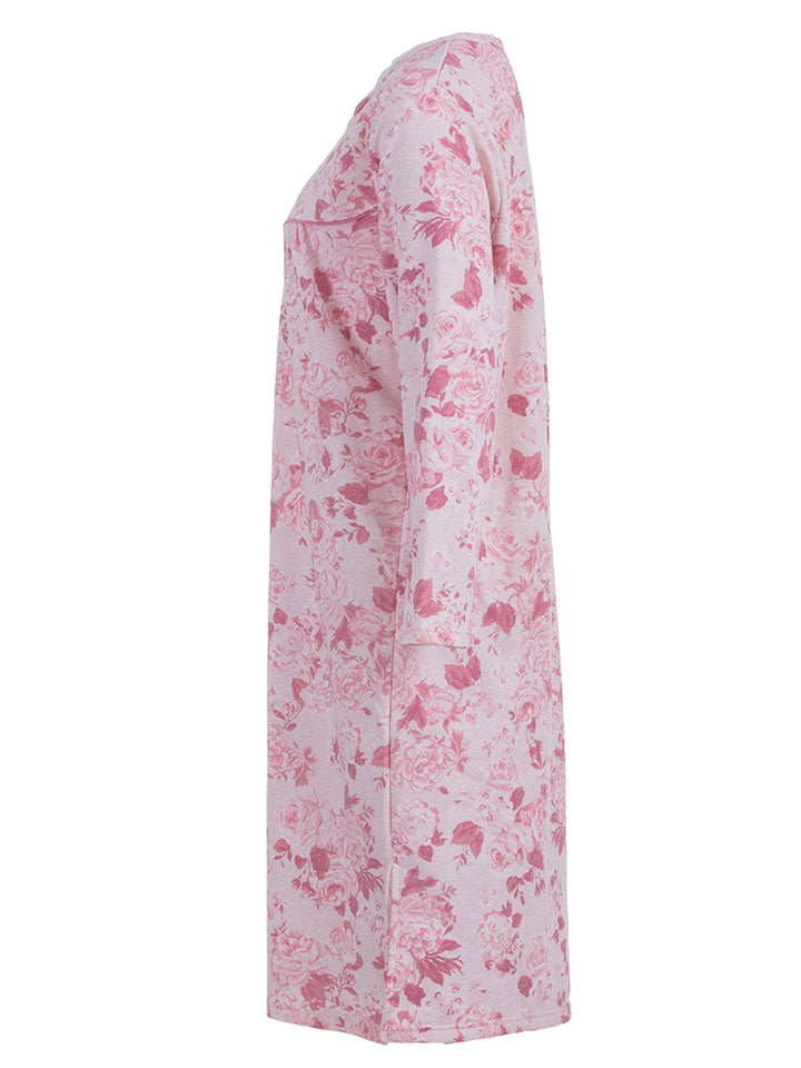 Thermal nightgown - roses flowers
