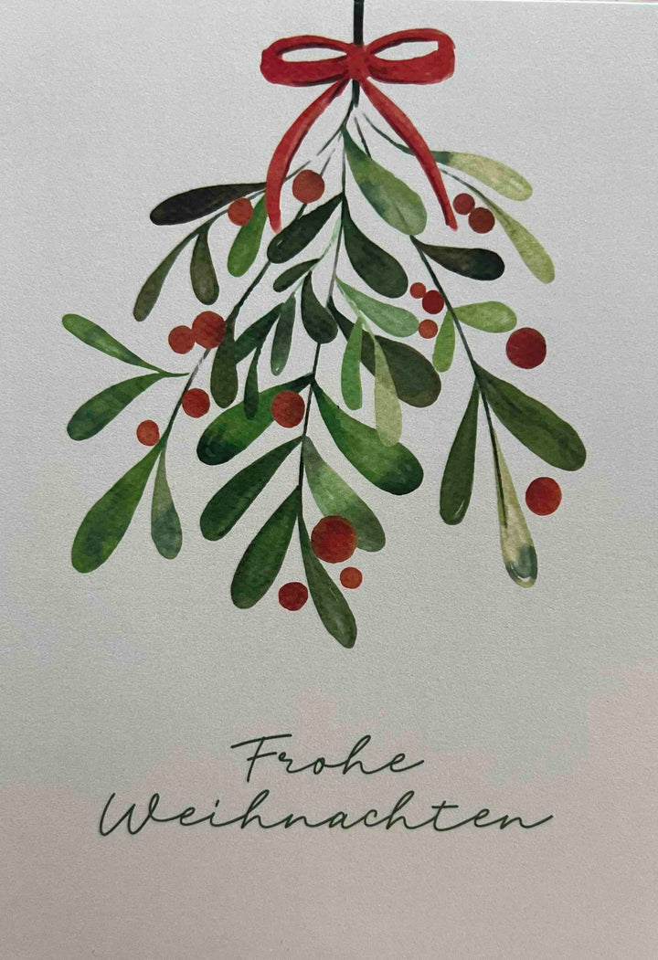 coopz Weihnachtskarte- Mistletoe hellgrün/ rot