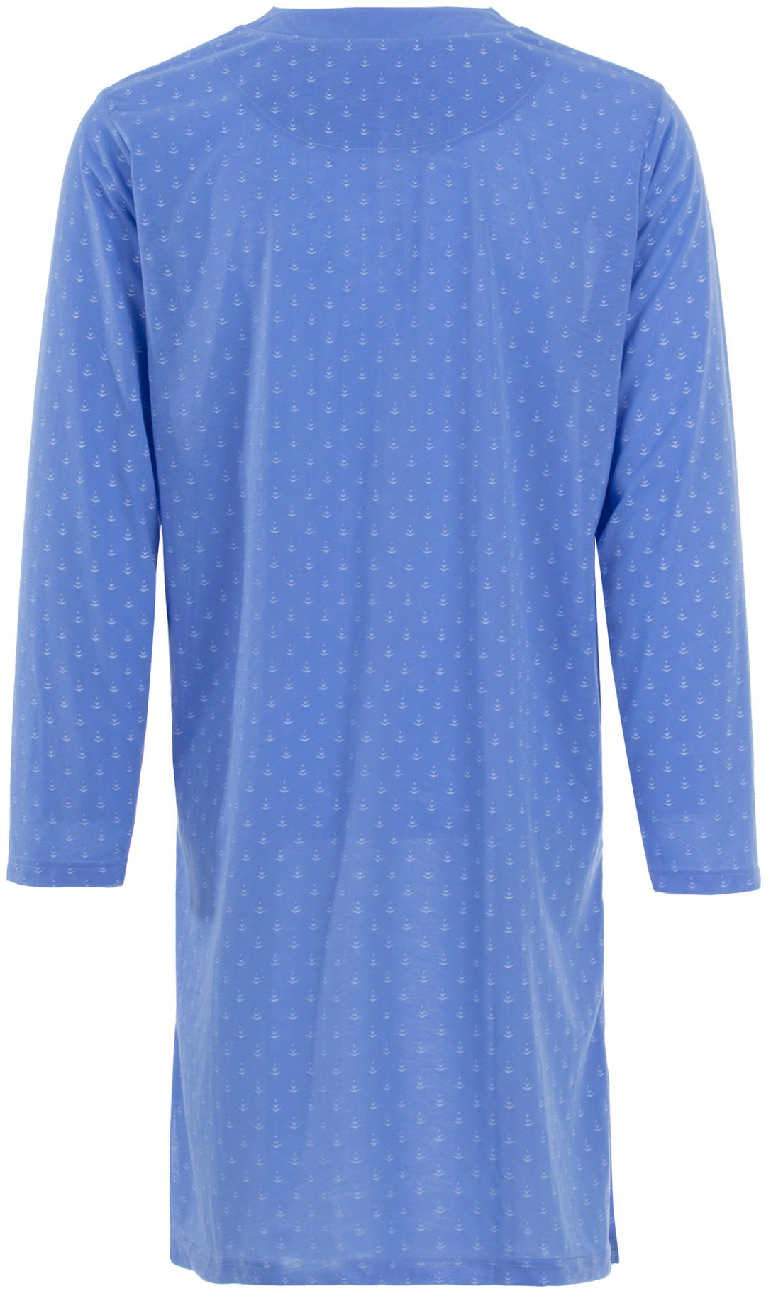 Long-sleeved nightgown - arrow V-neckline with button placket