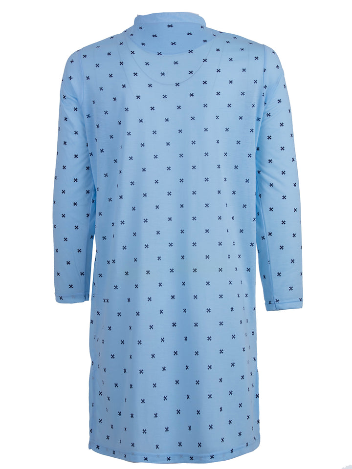 Long-sleeved nightgown - stand-up collar
