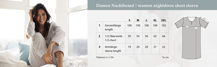 Nachthemd Kurzarm - Herzleo Kellerfalte