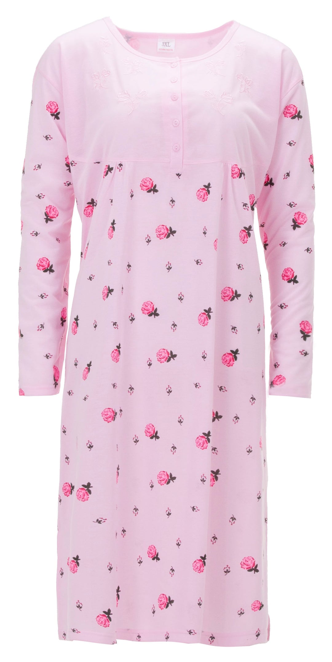 Long Sleeve Nightgown - Blossoms 3XL-6XL