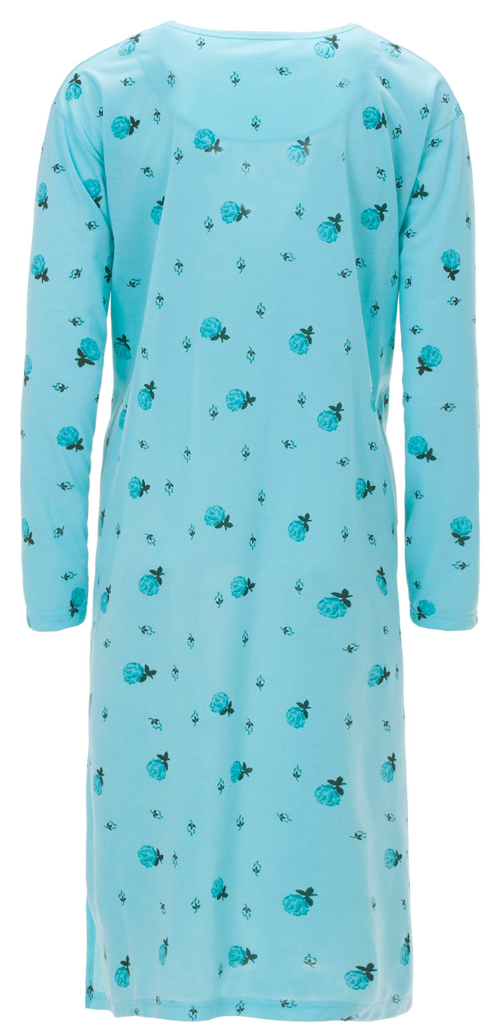 Long Sleeve Nightgown - Blossoms 3XL-6XL