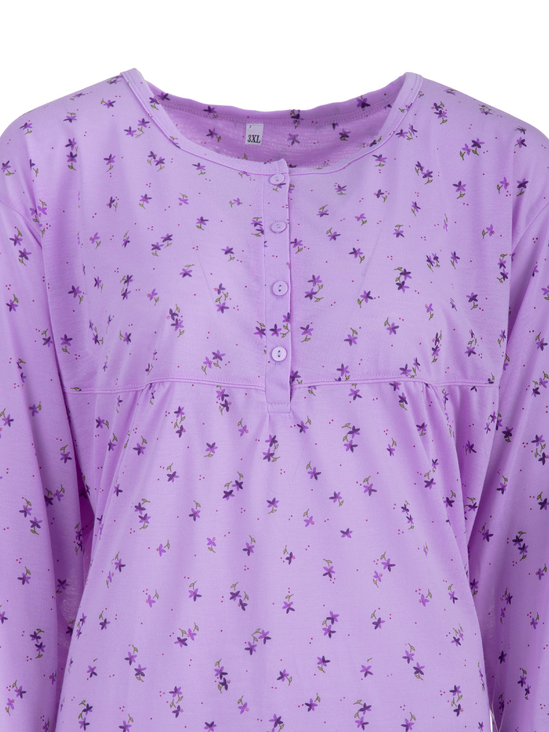 Long Sleeve Nightgown - Blossoms 3XL-6XL