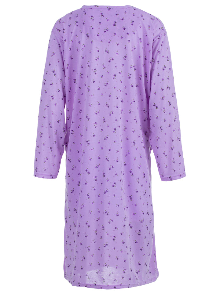 Long Sleeve Nightgown - Blossoms 3XL-6XL