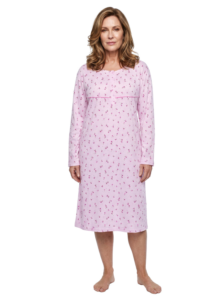 Nachthemd Langarm - Blüten 3XL-6XL