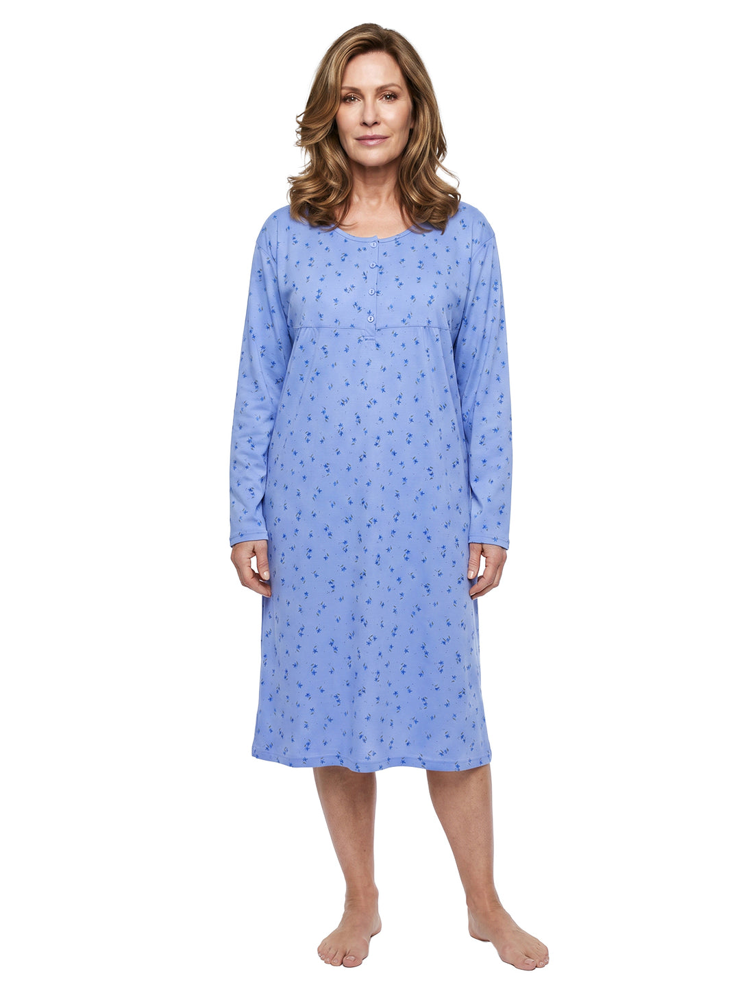 Nachthemd Langarm - Blüten 3XL-6XL