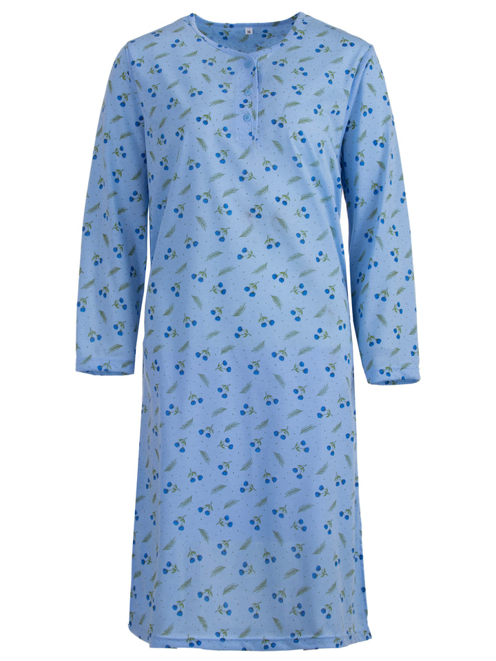 Nightgown long sleeve flowers