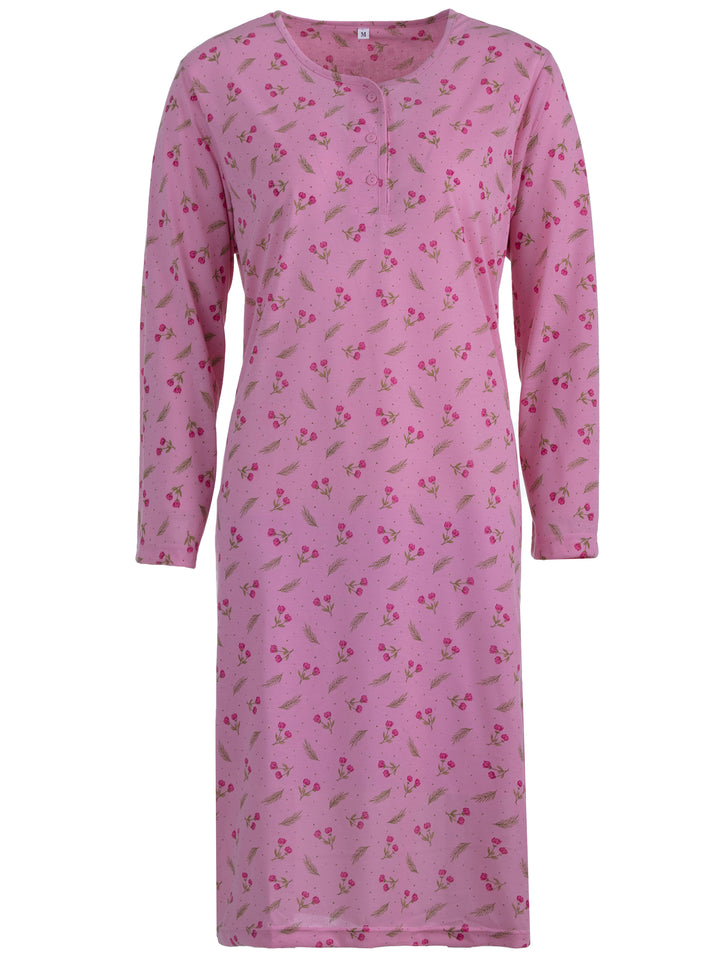Nightgown long sleeve flowers