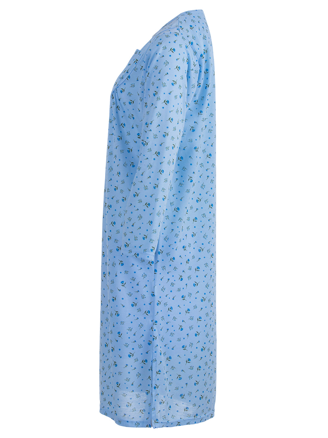 Nachthemd Langarm- Blumen Paspel