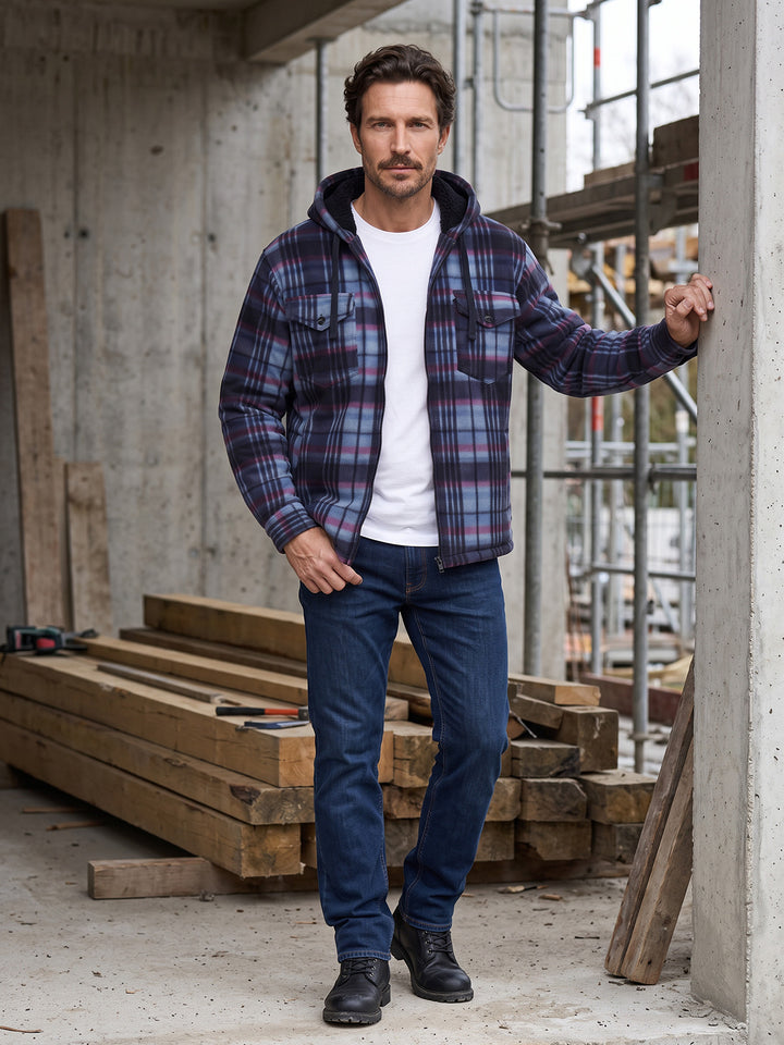 Thermojacke Herren Kapuze - Henrik Karo Hemdjacke Hellblau