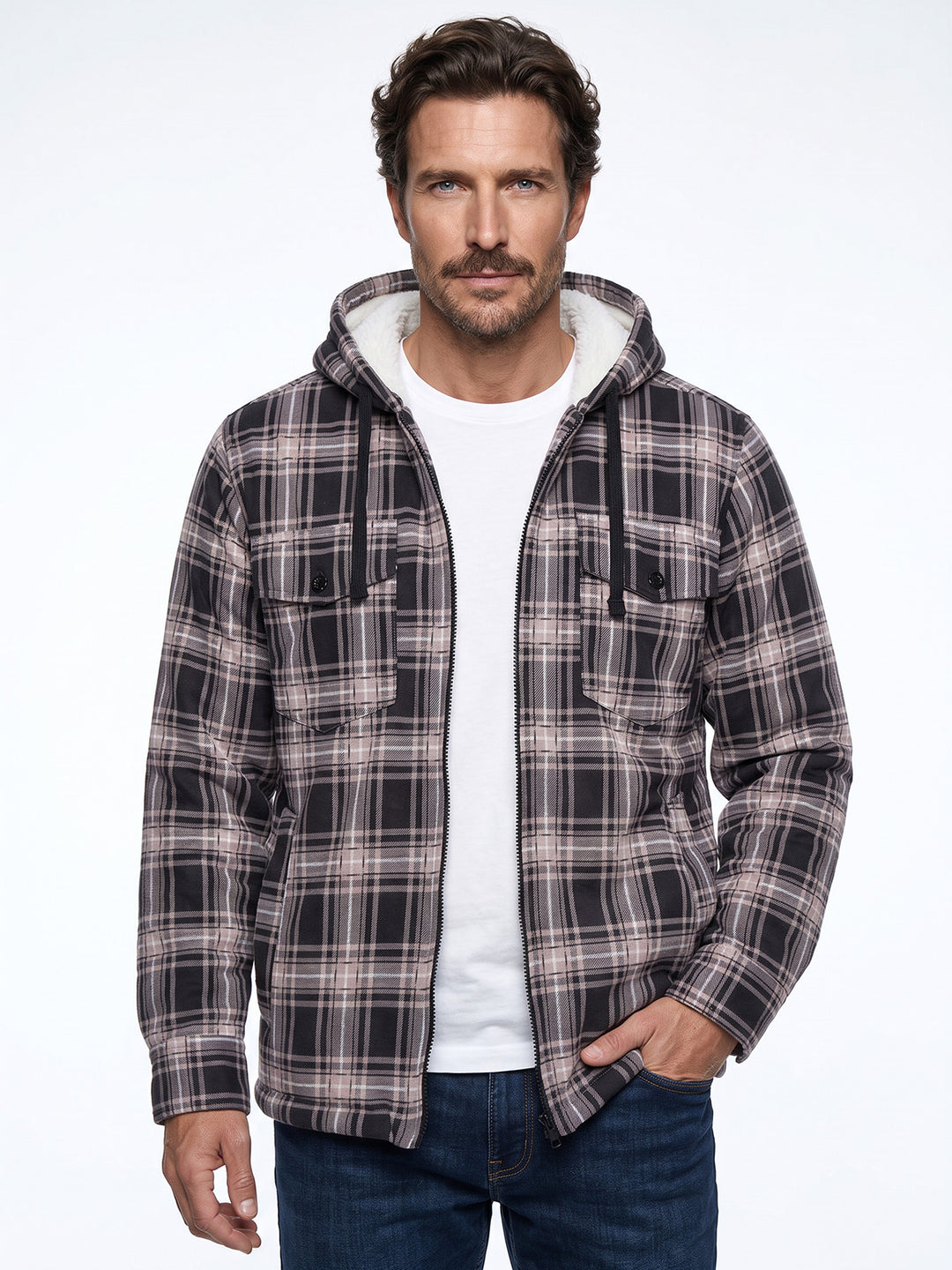 Thermojacke Herren Kapuze - Henrik Karo Hemdjacke Beige