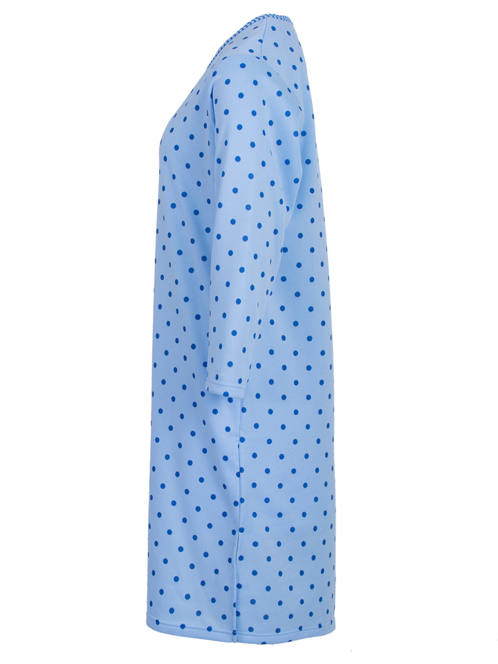 Thermal nightgown - long sleeve dots