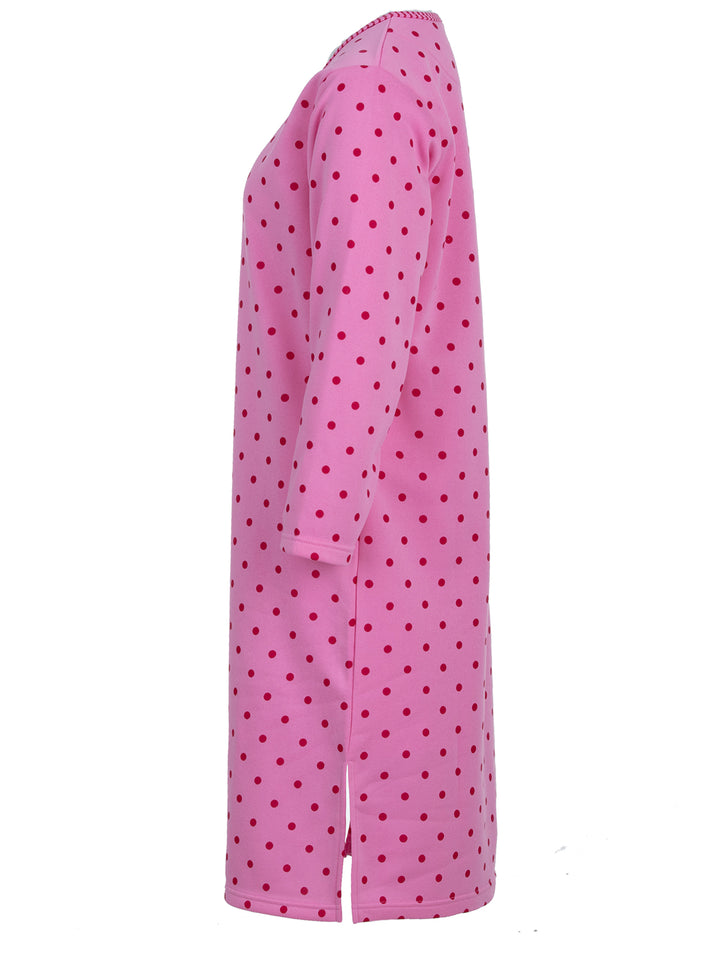 Thermal nightgown - long sleeve dots
