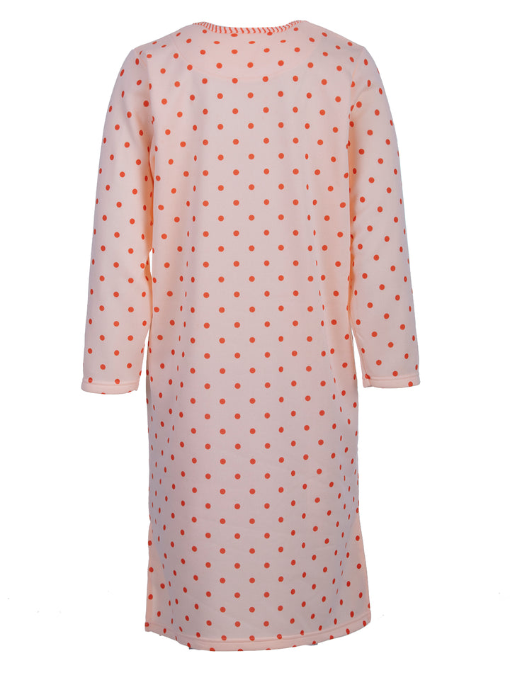 Thermal nightgown - long sleeve dots