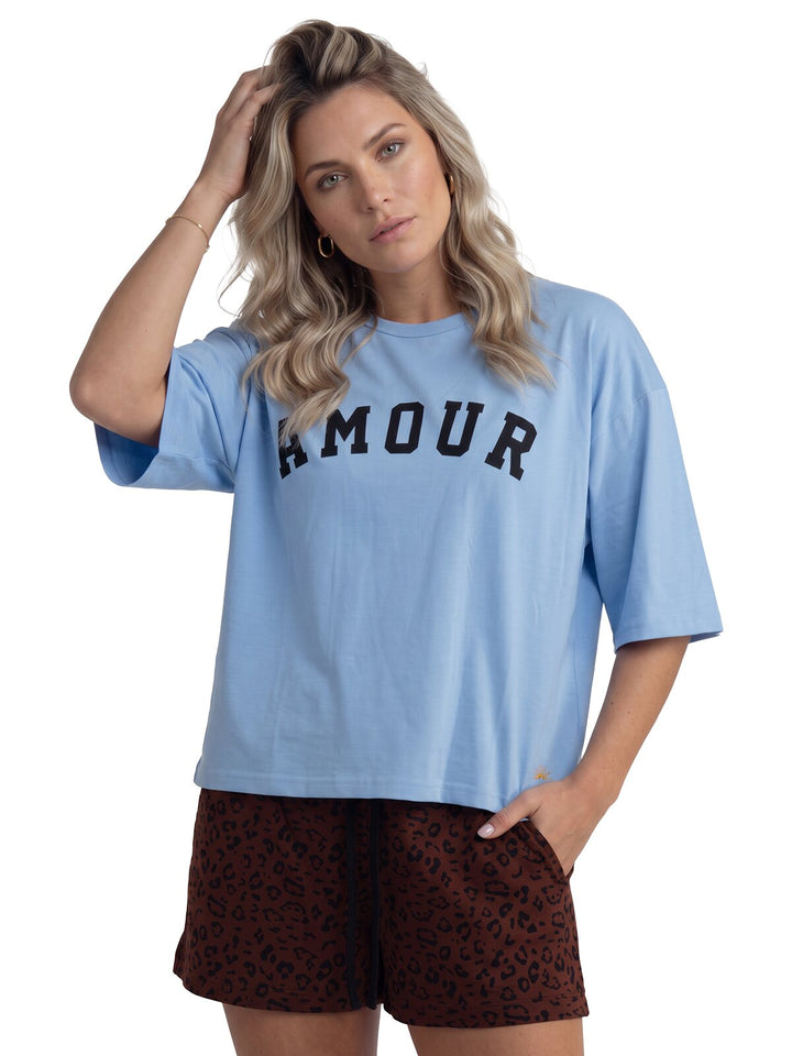 Pyjama Set Shorty - Courtney Amour Oversize 1/2 Arm einfarbig