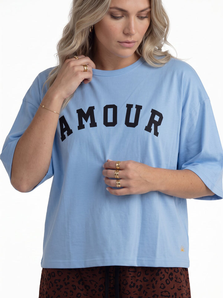 Pyjama Set Shorty - Courtney Amour Oversize 1/2 Arm einfarbig