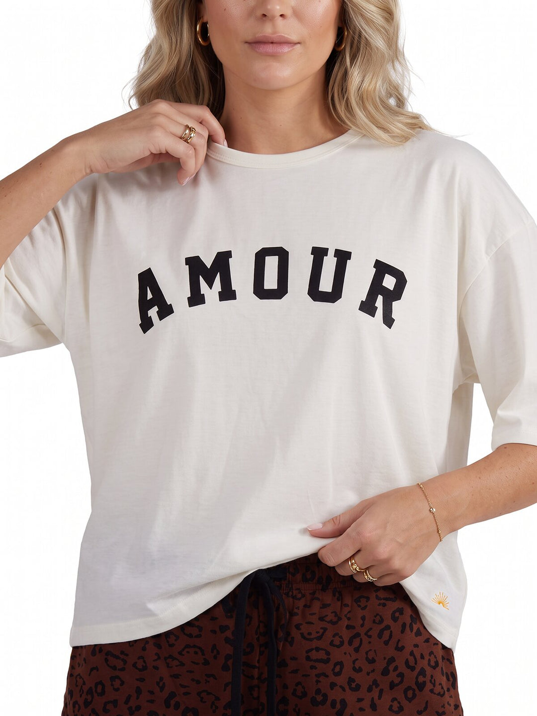 Pyjama Set Shorty - Courtney Amour Oversize 1/2 Arm einfarbig