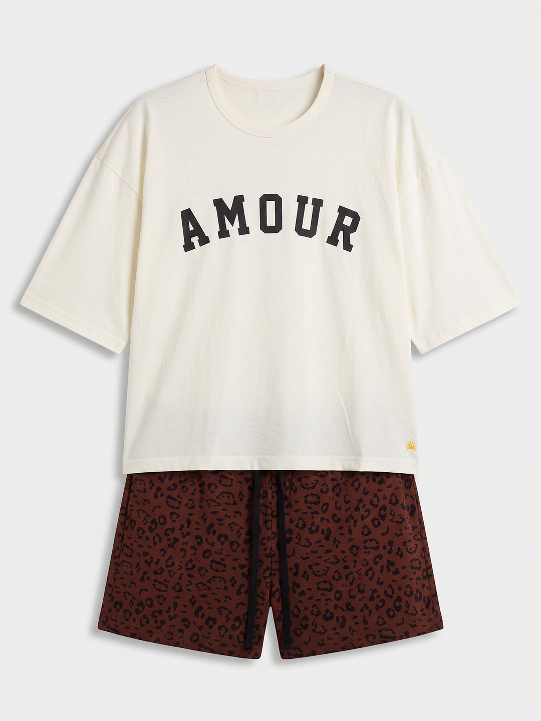 Pyjama Set Shorty - Courtney Love Oversized 1/2 Sleeve Solid