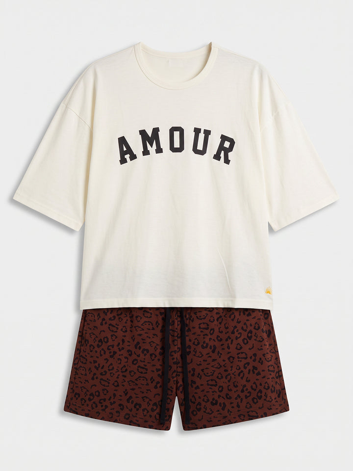 Pyjama Set Shorty - Courtney Love Oversized 1/2 Sleeve Solid