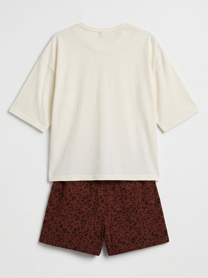 Pyjama Set Shorty - Courtney Love Oversized 1/2 Sleeve Solid