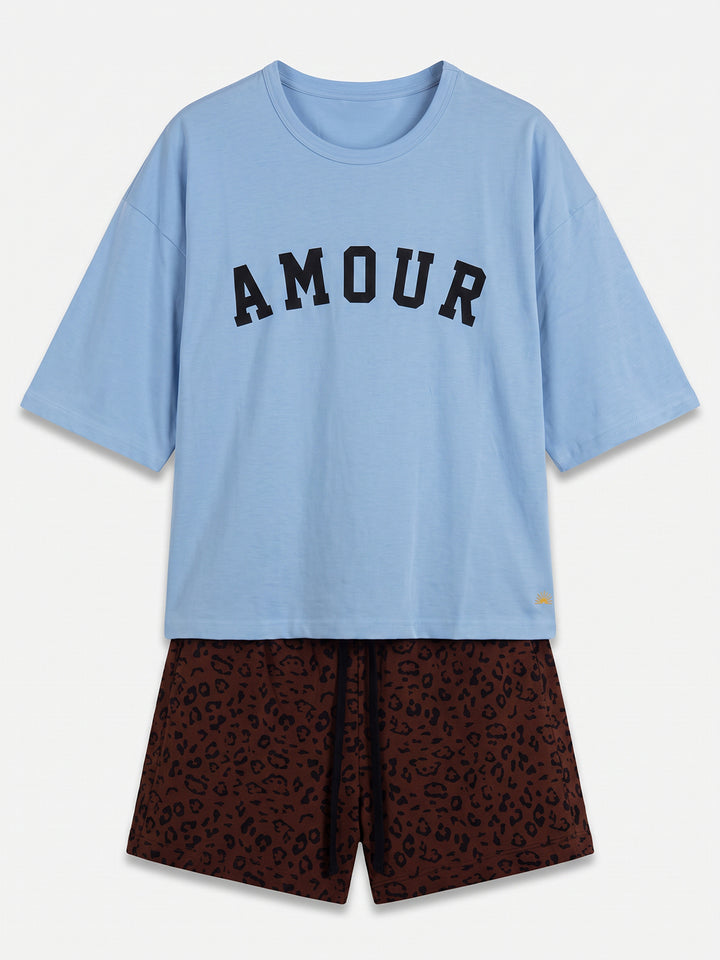 Pyjama Set Shorty - Courtney Love Oversized 1/2 Sleeve Solid