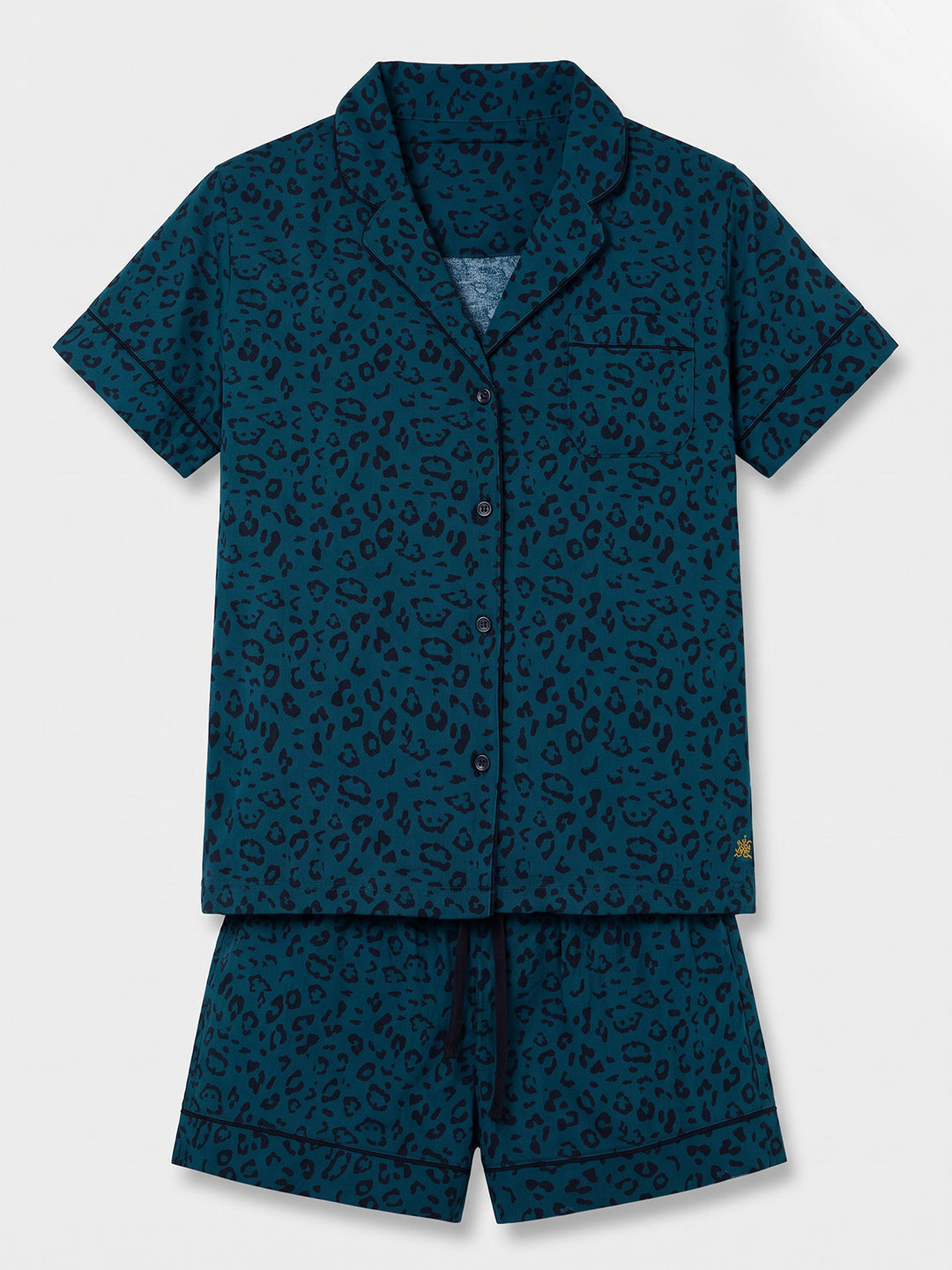 Pyjama Set Shorty - Kate Leo mit Kragen und Knopfleiste