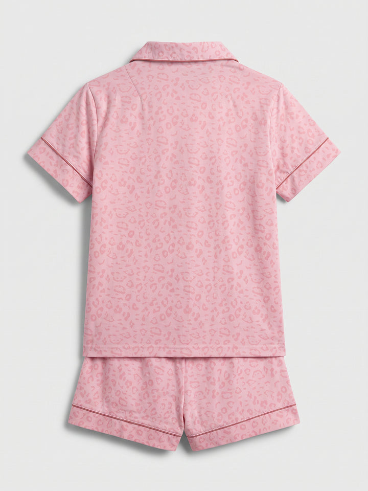 Pyjama Set Shorty - Kate Leo mit Kragen und Knopfleiste