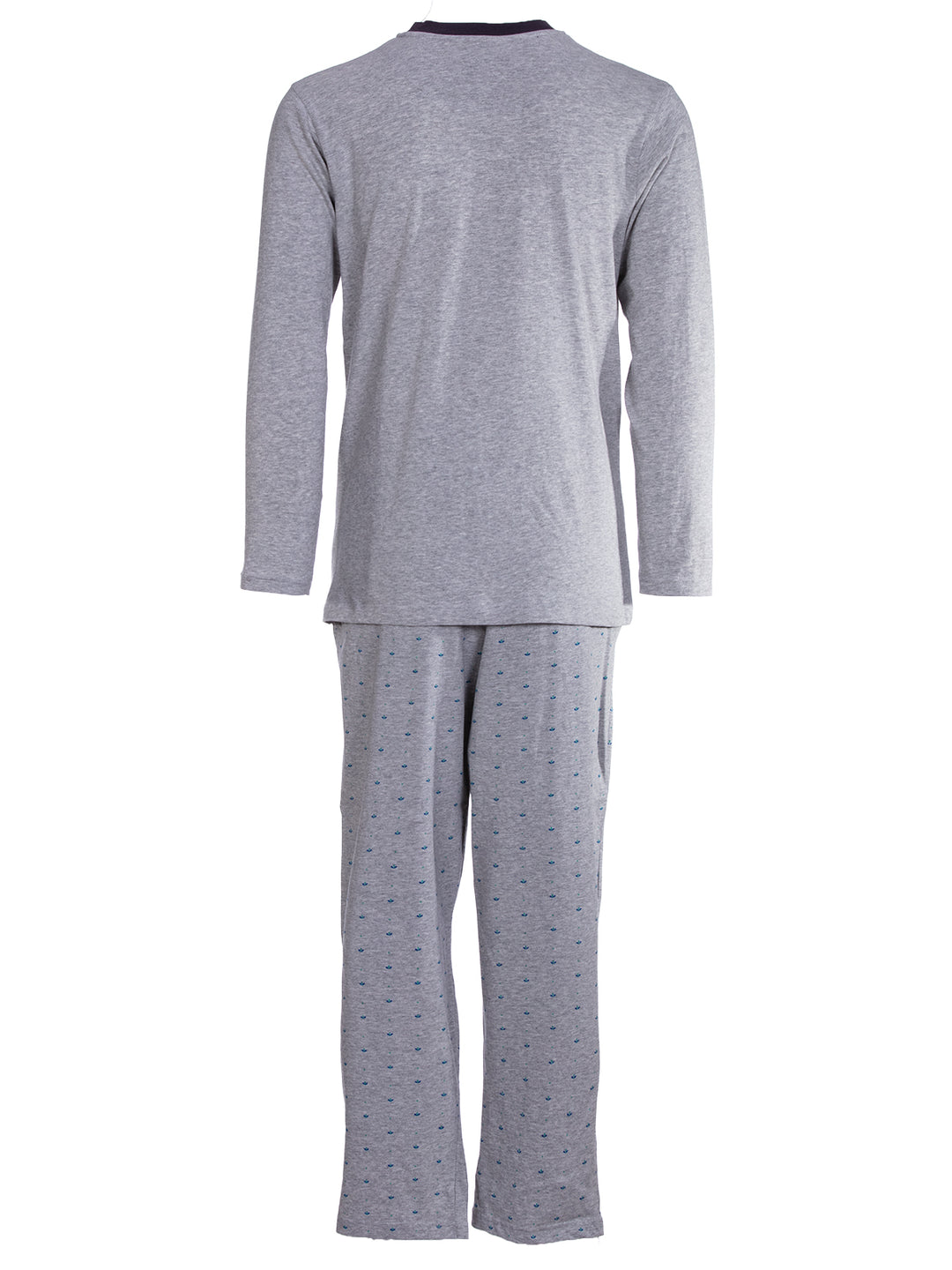 Pyjama Set Langarm - Bruno Stehkragen Uni Tupfen-Hose