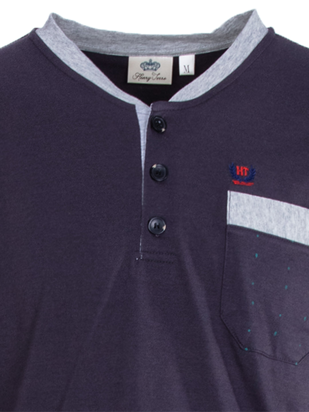 Pyjama Set Langarm - Bruno Stehkragen Uni Tupfen-Hose