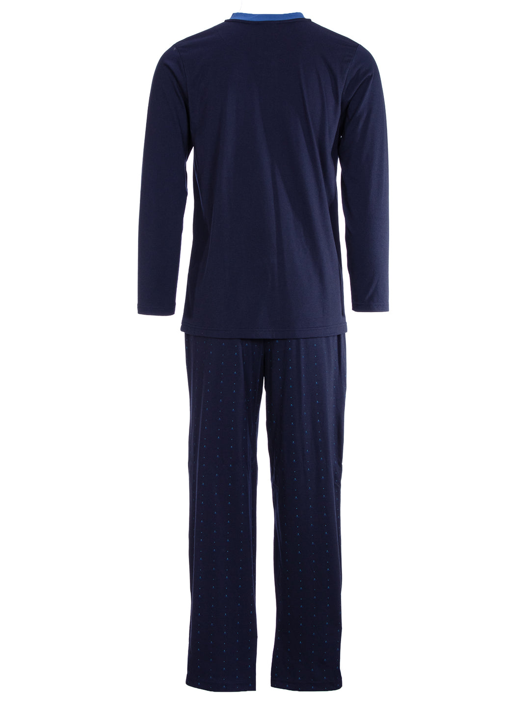 Pyjama Set Langarm - Bruno Stehkragen Uni Tupfen-Hose