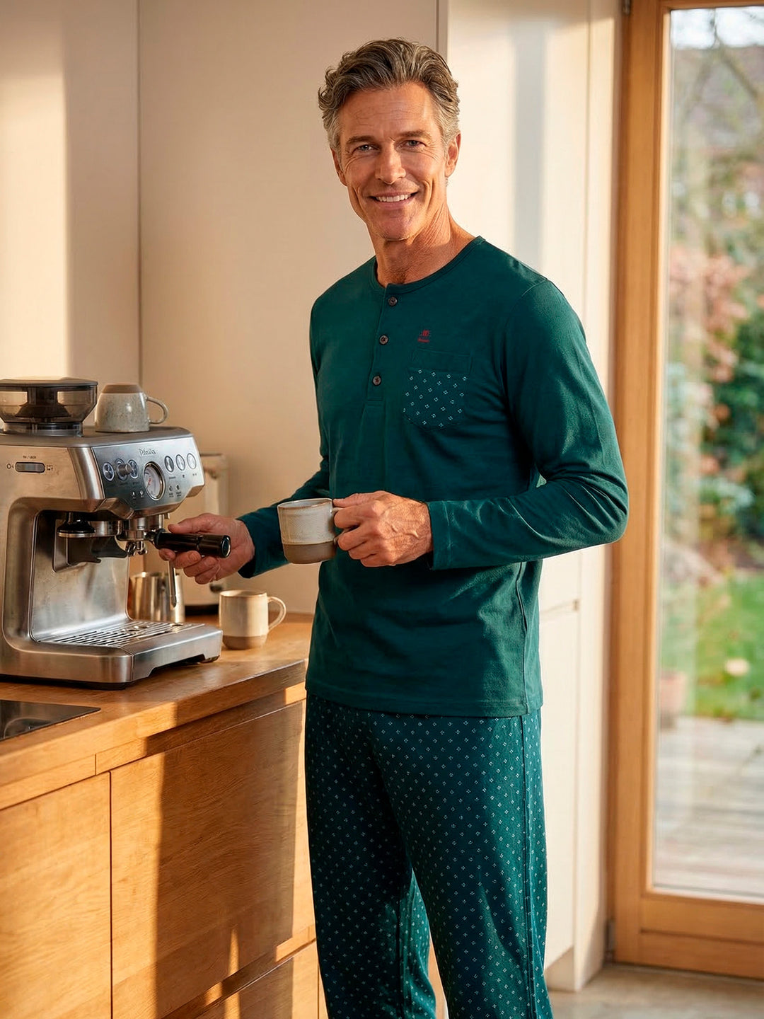 Pyjama Set Langarm - Carlo Hose Rautenmuster